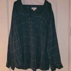 Ava & Viv Green Plaid Shirt, 2X